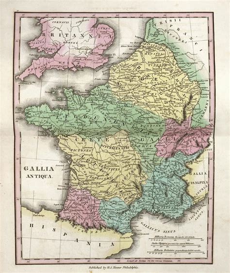 Map Of Ancient Gaul Photograph by Library Of Congress, Geography And ...