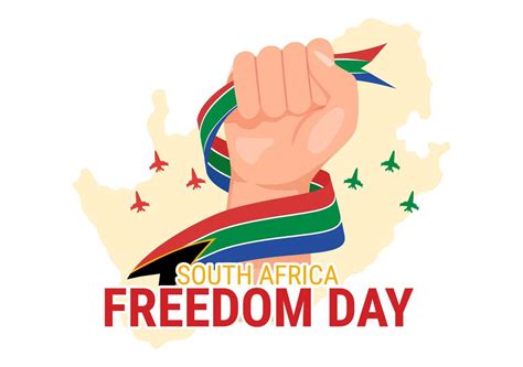 Happy South Africa Freedom Day on 27 April Illustration with Wave Flag ...