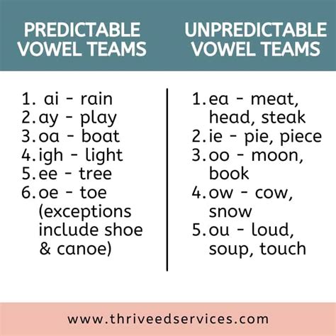 All About The Vowel Team Syllable (Vowel Digraphs & Vowel Diphthongs ...