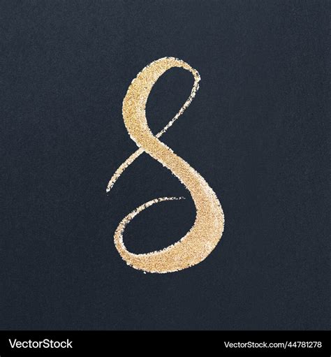 Cursive gold letter s lowercase letter font Vector Image