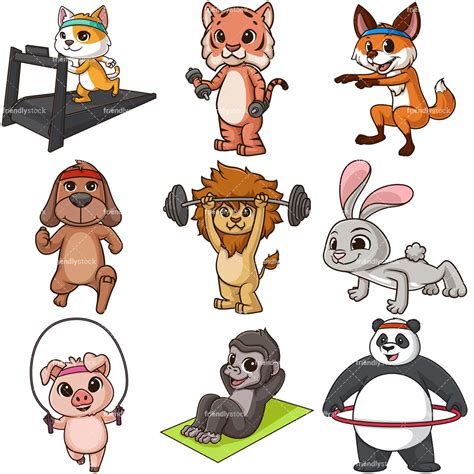 cartoon animals png vector