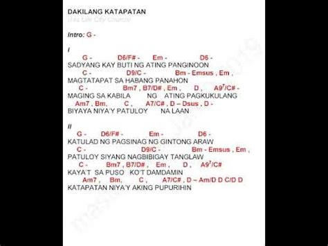 DAKILANG KATAPATAN - key of G - Lyrics and chords - Papuri at Pagsamba ...