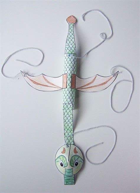 Printable dragon marionette craft for kids www.createinthechaos.com ...