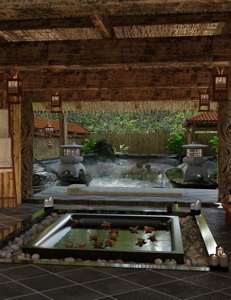 Japanese Spa and Hot Spring | Japanese home design, Japanese style ...