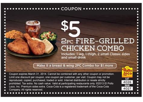 El Pollo Loco: $5 Chicken Combo Printable Coupon