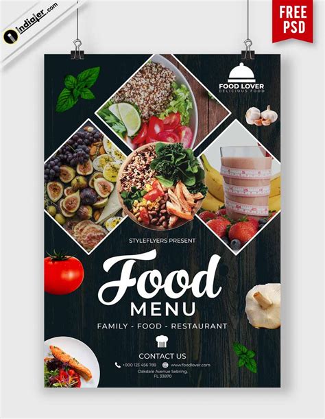 Free Restaurant Food Menu Template Free PSD Template - Indiater | Food ...