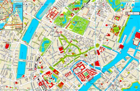 Large Detailed Tourist Map Of Copenhagen City Center. Copenhagen ...