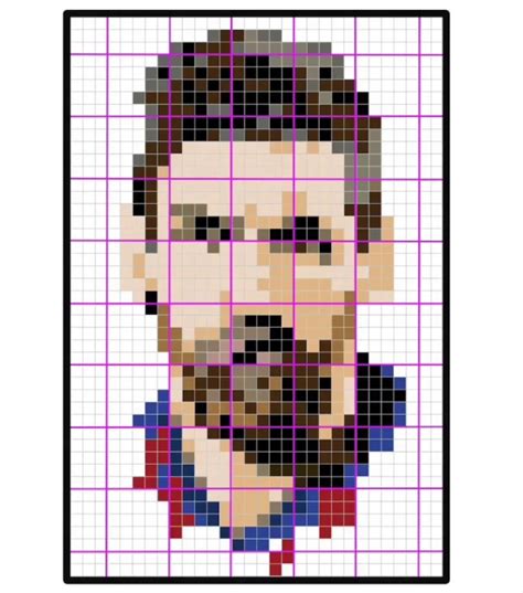 Pixel Art Messi - Ücretsiz Şablon İndirme