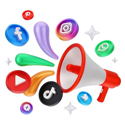 Social Media 3d PNG para descargar gratis