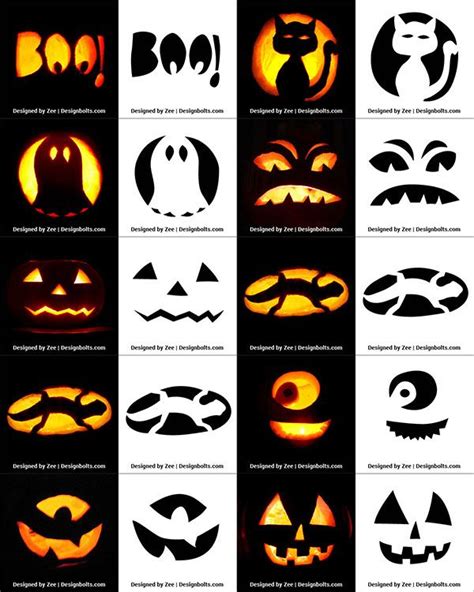 10-Very-Easy-Halloween-Pumpkin-Carving-Stencils,-Ideas,-Patterns-for ...