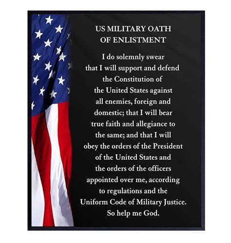 Military Oath of Enlistment Poster No Frame / Canvas With | Etsy