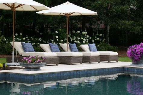 Kingsley-Bate Sag Harbor lounge chairs and umbrellas complete this ...