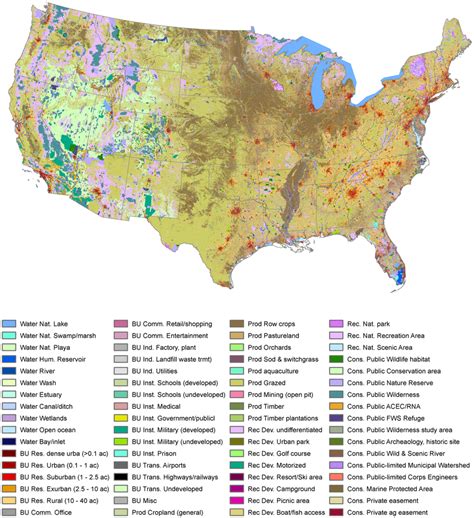 The National Land Use dataset for 2010, depicting 59 land use classes...