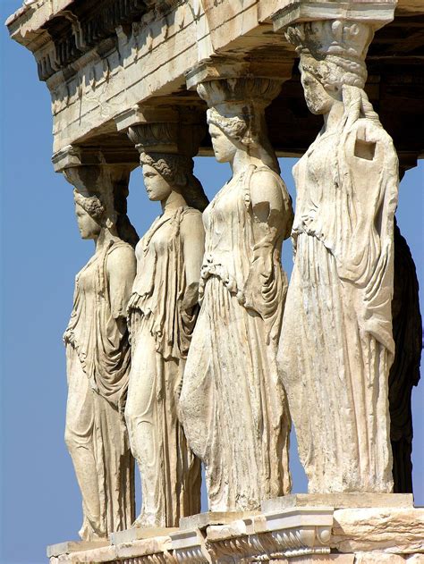 Caryatids of Erechtheion | Greek art, Ancient greek sculpture, Ancient ...