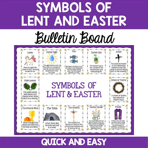 Christian Bulletin Board- The Symbols of Lent and Easter - Classful