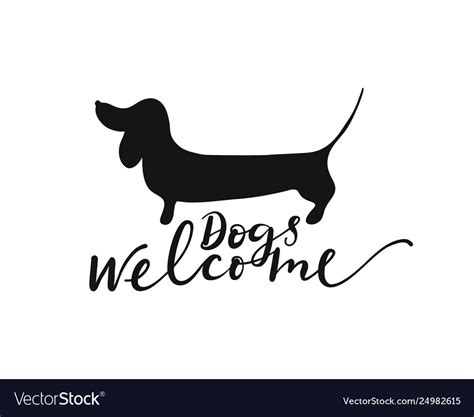 Dogs welcome sign Royalty Free Vector Image - VectorStock