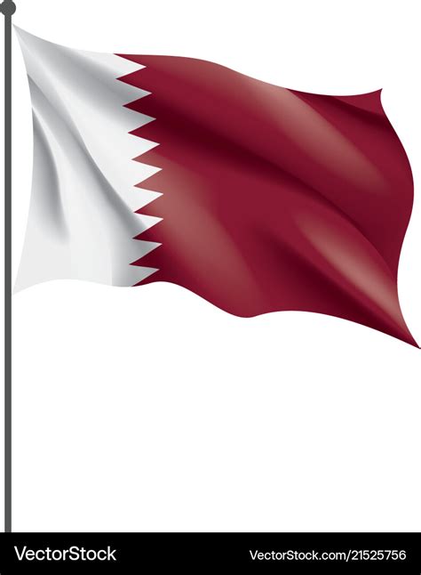 Qatar flag on a white Royalty Free Vector Image