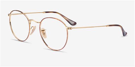 Ray-Ban RB3447V Round - Round Tortoise & Gold Frame Eyeglasses ...