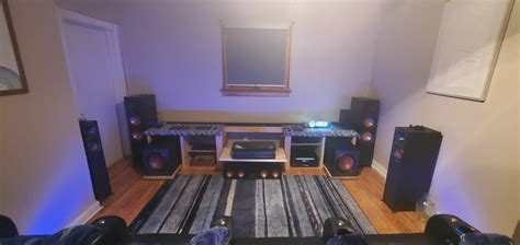 Klipsch 7.2.4 speaker setup. Fronts: RP8000ii, Center: RP 504Cii ...