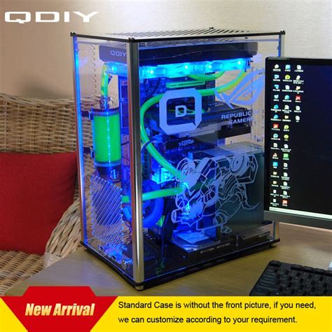 QDIY PC-A009 ATX Transparent Computer Case PC Case Water Cooled Acrylic ...