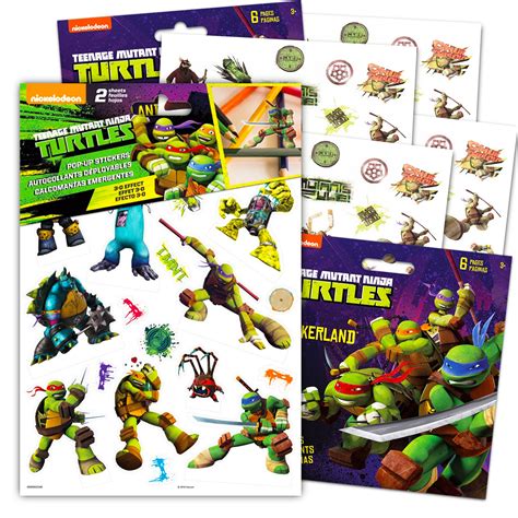 Buy Teenage Mutant Ninja Turtles Stickers Party Favor Set ~ Bundle ...