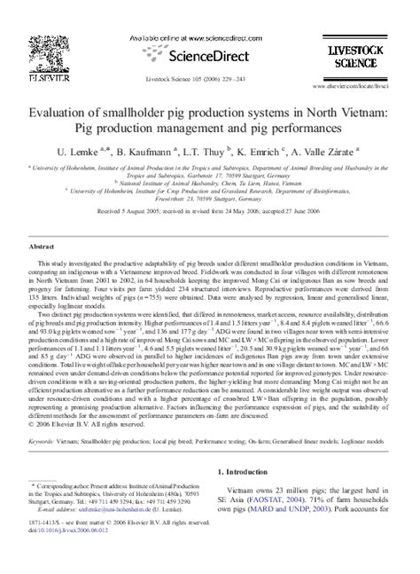 (PDF) Evaluation of smallholder pig production systems in North Vietnam ...