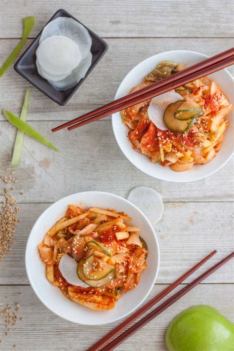 Kimchi Salad with Green Apple, Daikon and Cucumber