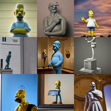 KREA - statue of Homer Simpson created by Michelango, fine details ...