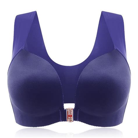 Comfortable Front Closure Seamless Wireless Bras - Blue – ModaSharp