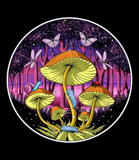 Psychedelic Mushrooms Forest Digital Art by Nikolay Todorov - Fine Art ...