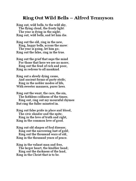 Ring Out Wild Bells-Alfred Tennyson | PDF | Poetry