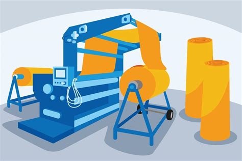 Textile Machinery Industry Vector Illustration 2399147 Vector Art at ...