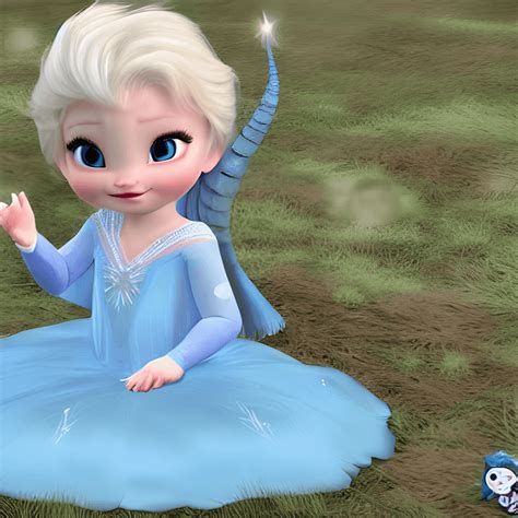 Hyperrealistic Baby Elsa Full Body Whimsical Graphic · Creative Fabrica