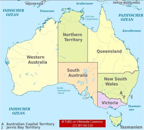 Australian Map With States And Capital Cities