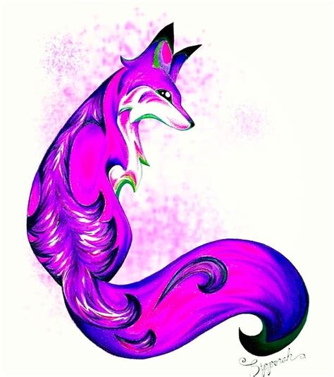 PURPLE FANTASY FOX | Fantasy drawings, Fox art, Illustration art