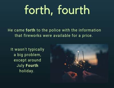 Forth, Fourth - SADLY TOO OFTEN MISUSED WORDS