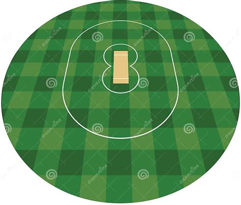 Cricket Field. Vector Illustration Stock Vector - Illustration of white ...