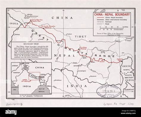 China nepal border map hi-res stock photography and images - Alamy