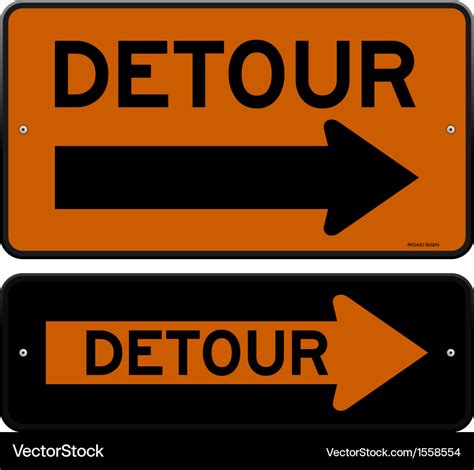 Detour sign Royalty Free Vector Image - VectorStock