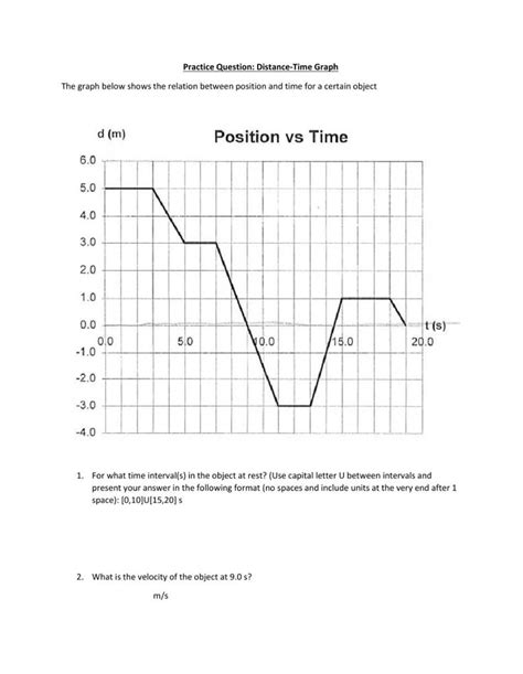 Position Time Graph Worksheet | Distance time graphs worksheets, Motion ...