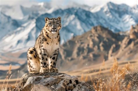 Premium Photo | A portrait of a Tian Shan snow leopard in a natural setting