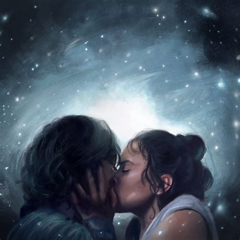 Rey and Kylo A Dyad in the Force Kiss Digital Art Poster - Etsy Australia