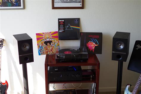 My first ever turntable setup with my first record purchases : vinyl