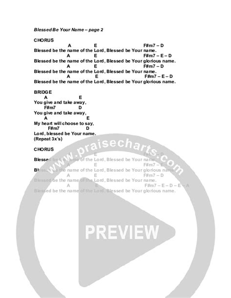 Blessed Be Your Name Chords PDF (G3 Worship) - PraiseCharts