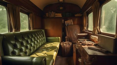 Premium AI Image | Train Journey Nostalgia Interior of an Old Vintage ...