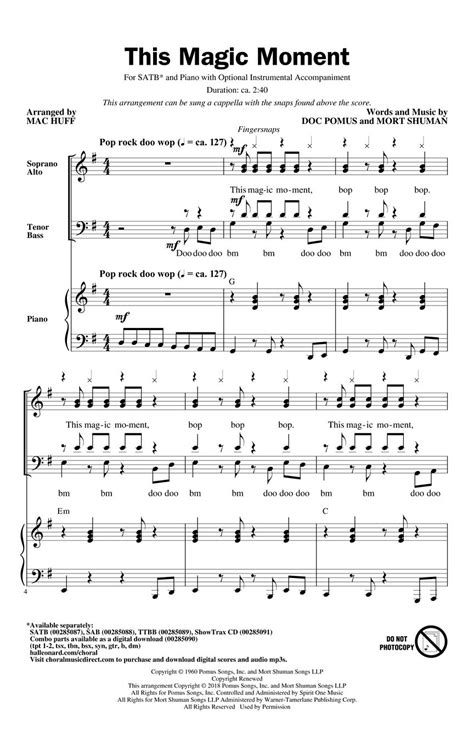 This Magic Moment Sheet Music by Mac Huff (SKU: 00285087) - Stanton's ...