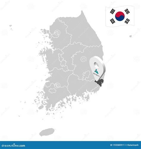 Location of Ulsan on Map South Korea. 3d Location Sign Similar To the ...