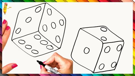 How To Draw A Dice Step By Step 🎲 Dice Drawing Easy | Easy drawings ...