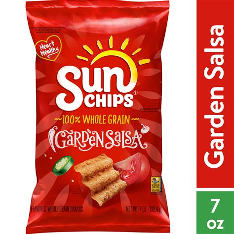 SunChips Garden Salsa Whole Grain Snacks, 7 oz Bag (Contains Allergens ...