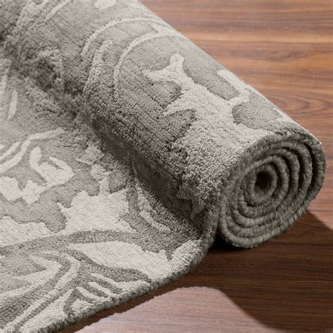 Traditional Wool Damask Area Rug // Gray // 8' x 10' - Addison Rugs ...